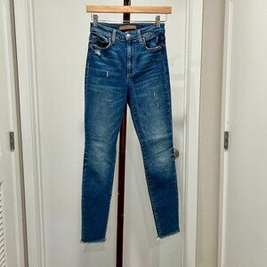 Joe's - The "Charlie" High Rise Skinny Ankle Raw Edge Jean Sz 24 - Med Distressd